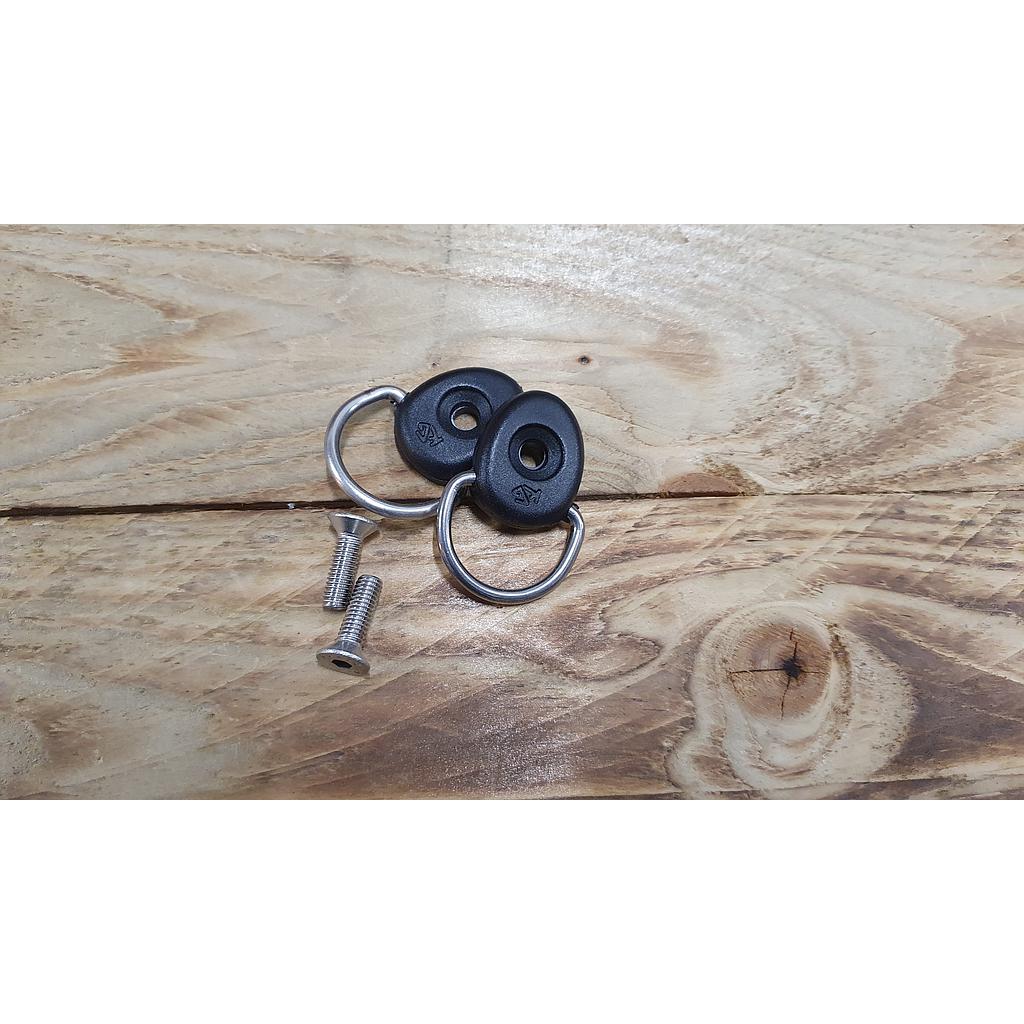 Pack of 2 D-rings with stainless bolts